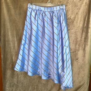 Blue Striped Angled Skirt